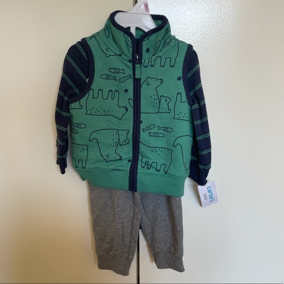 Carter's Other - NWT! 🐻 🐠 3-Piece Animal Vest Set